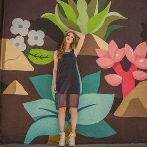 Forever21 blue/purple sheer dress